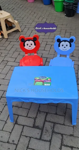 Micky Mouse Kindergarten Plastic Chairs With a Study Table