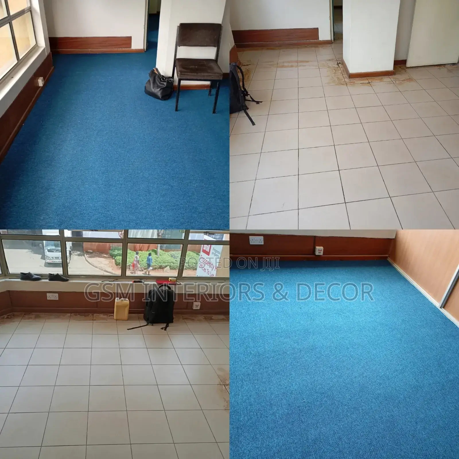 Wall to Wall Open Blue Carpets 4m Wide