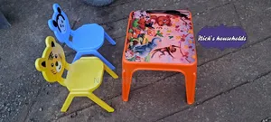 Cartoon Plastic Chairs and a Table Set