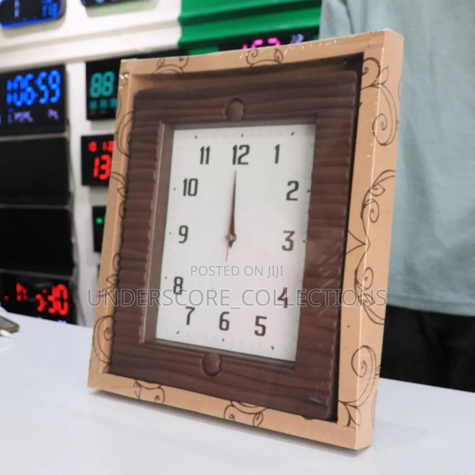Brown Colour Simple Design Wall Clock