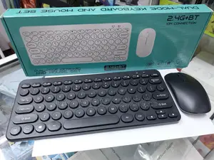 Retro Round Keycaps Wireless Keyboard and Mouse Combo Set