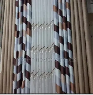 Brown Pattern Heavy Curtain Available