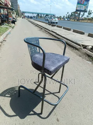 High Bar Laser Powder Coated Chair, Grey 