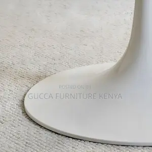 Dining Tables: Modern White Stone Round Dining Table