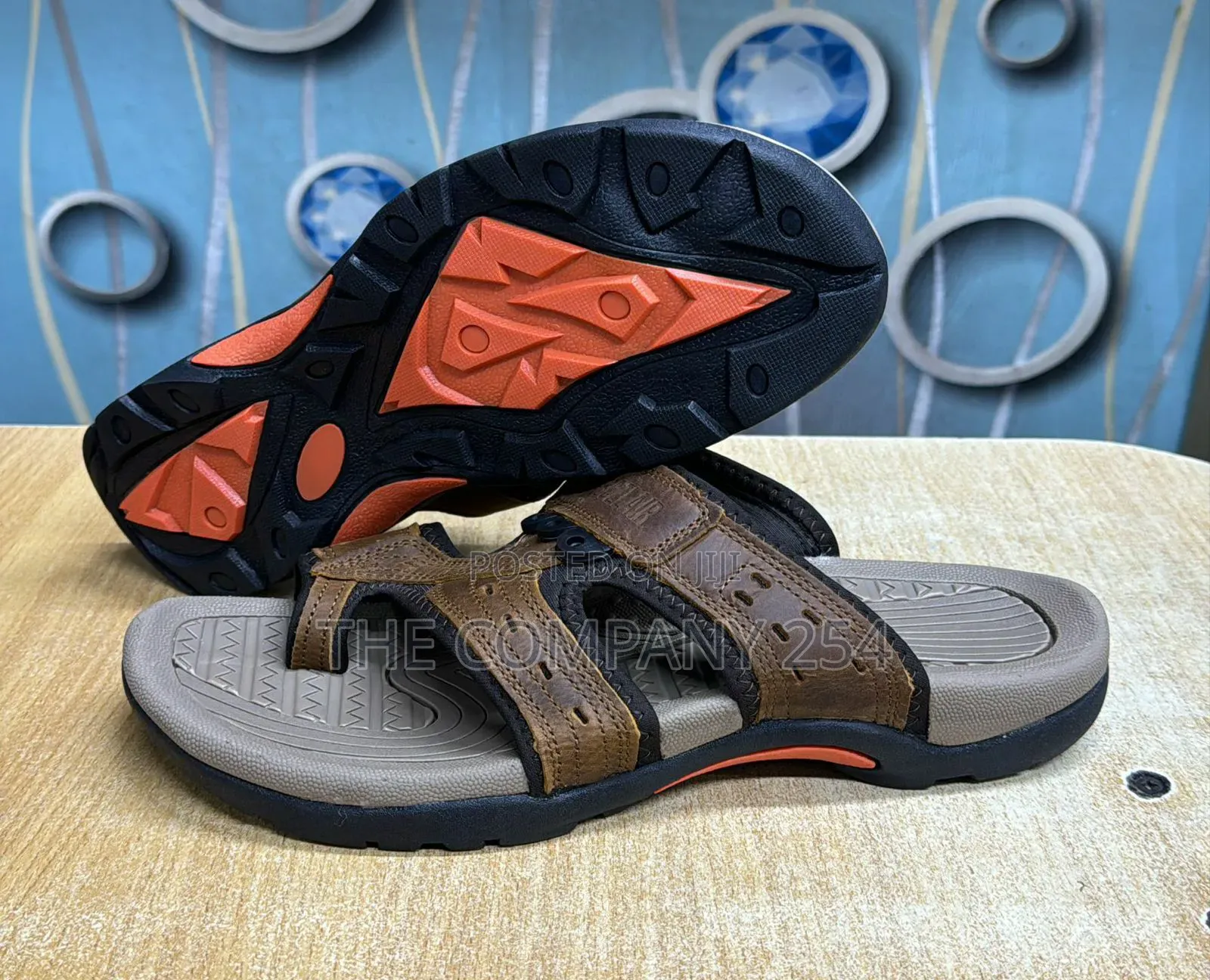 Original Quality Leather Assorted Men Cat Open Slides