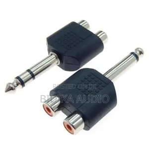 Male Mono Channel Stereo to 2 Dual Rca Female