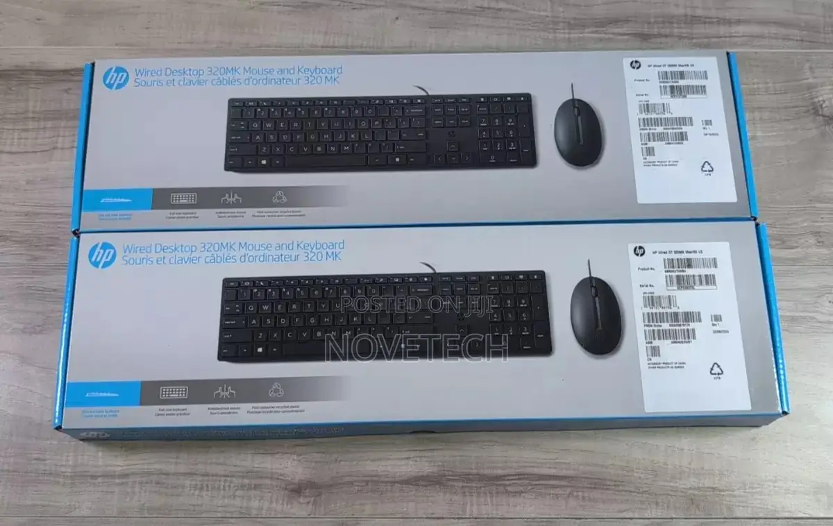 Hp Wired Desktop 320mk Combo Mouse and Keyboard - Black