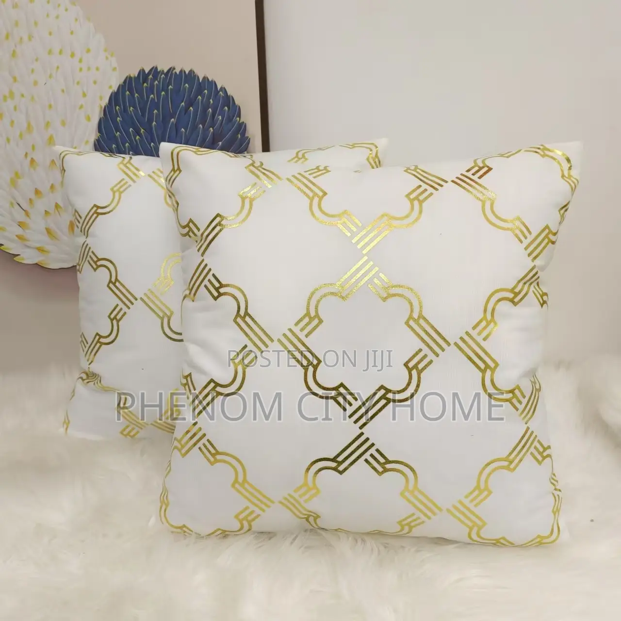 New Print of White Throwpillow Covers