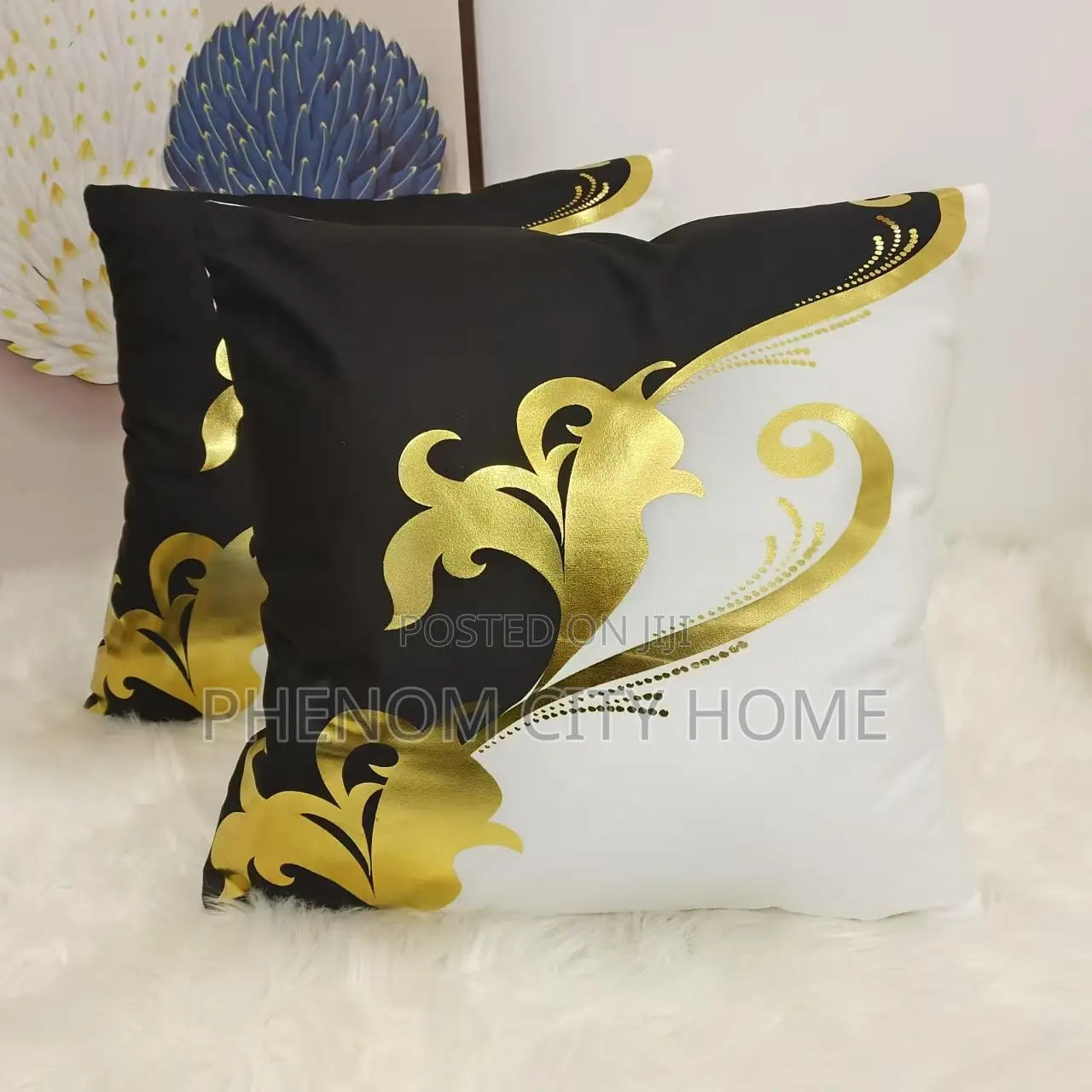 Gold With Black and White Colour Thropillows Covers