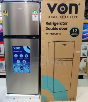 Von VRT-138drhx Double Door Fridge 138l Inox