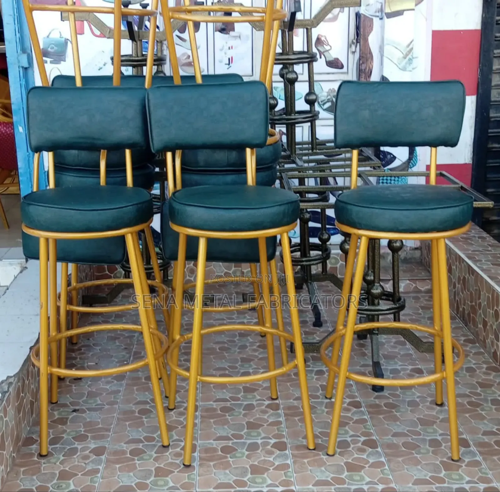 Kitchen Counter-High High Stools With Powder-Coating Finish.