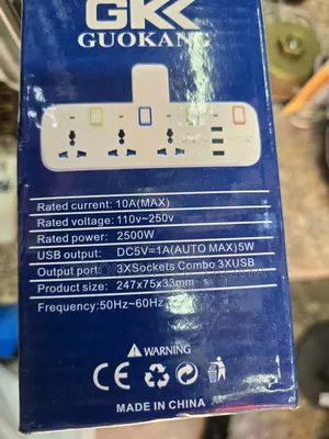Multi Socket Adaptor Multiplug Socket 3way + 3 Usb Extension