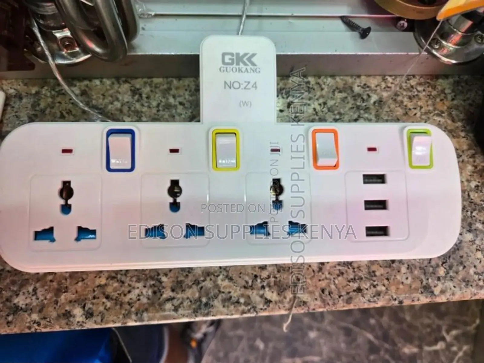 Multi Socket Adaptor Multiplug Socket 3way + 3 Usb Extension