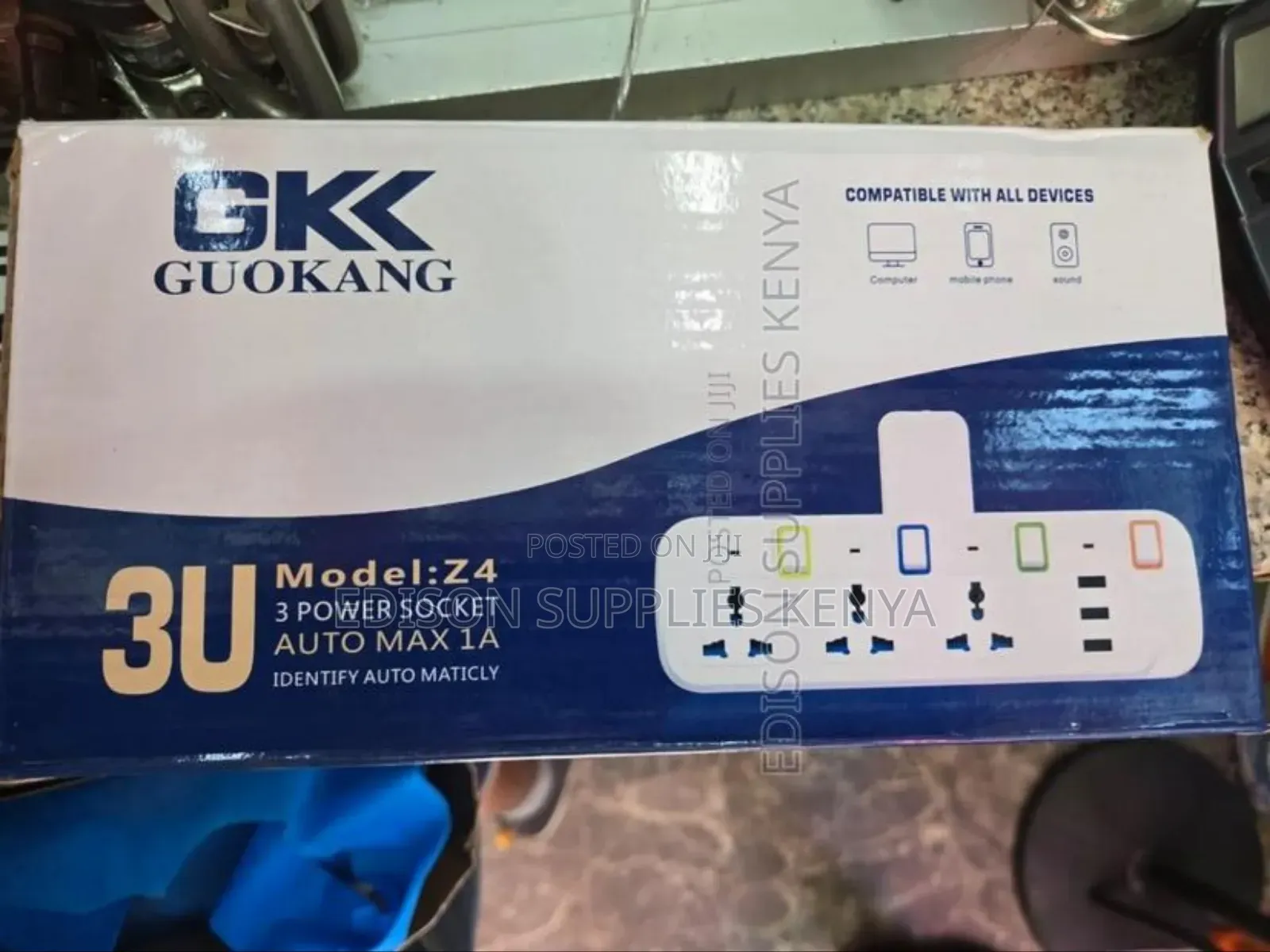 Multi Socket Adaptor Multiplug Socket 3way + 3 Usb Extension