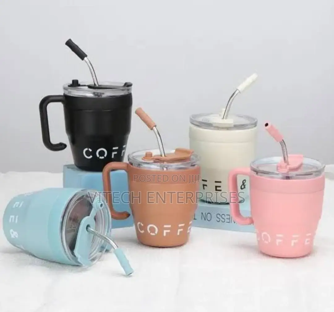 Coffee Mug With Straw 480ml