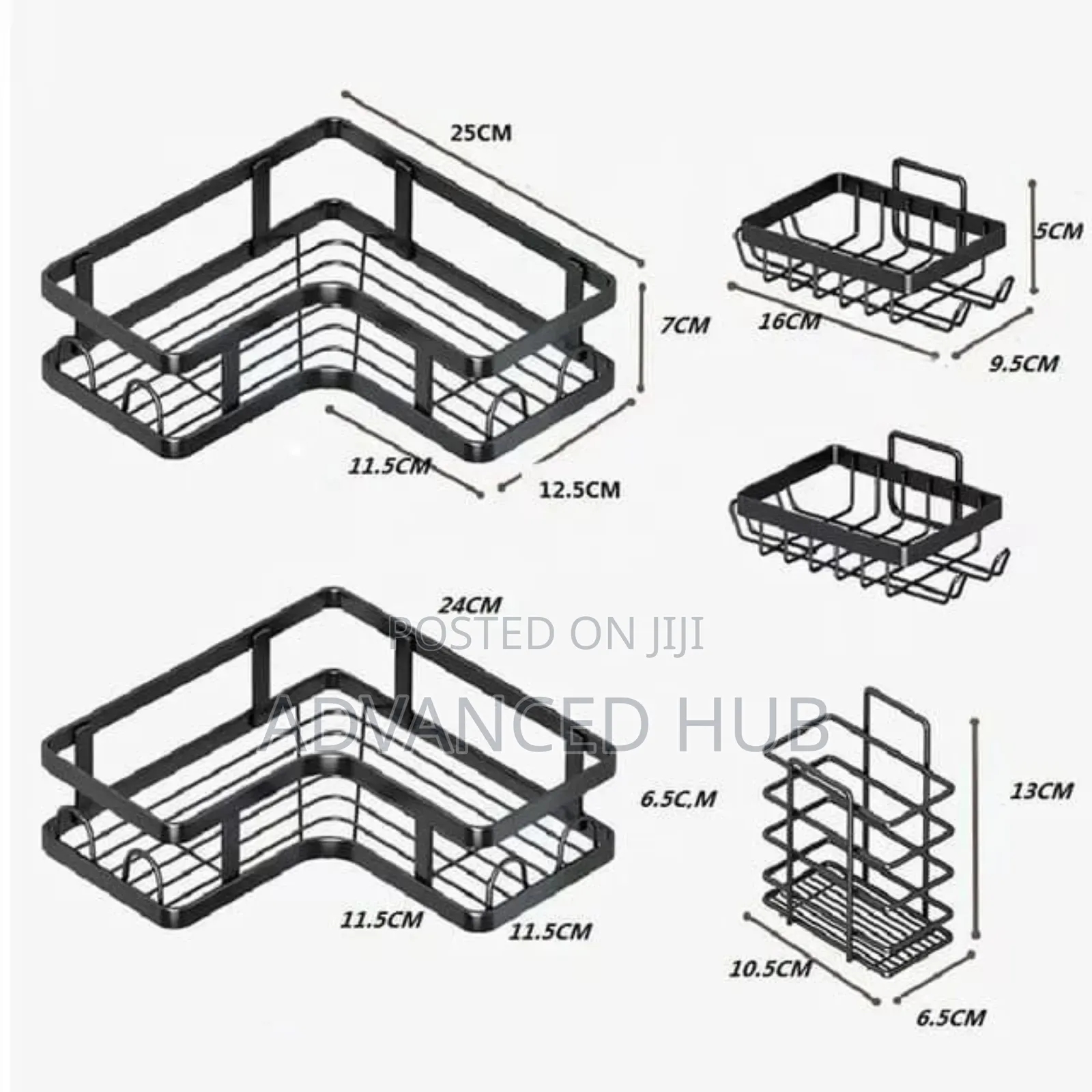 5pcs Set Trisngular Shower Caddy Shelf Multipurpose
