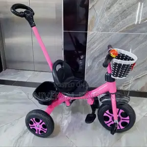 Push Tricycle With a Push Handle for Kids