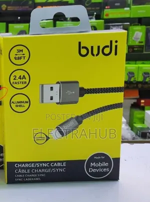 Budi Lightning/iPhone *3m* Aluminium Shell Usb Cable New