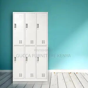 Cabinets: Office 9-Locker Cabinet With Metal Doors