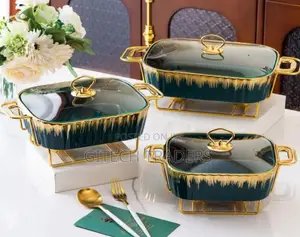 3 PCS Ceramic Chaffing Dishes