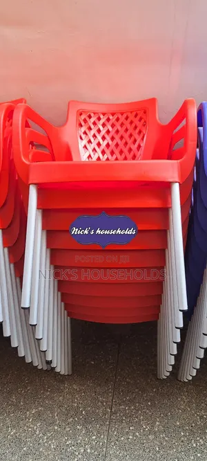 Red Chairs, Plastic Chair With Longlasting Metal Legs