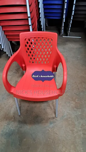 Red Plastic Chairs With Metal Tubing Legs Wholesale Prices