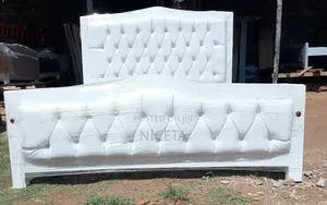 White Leather Mocket Bed 5by6