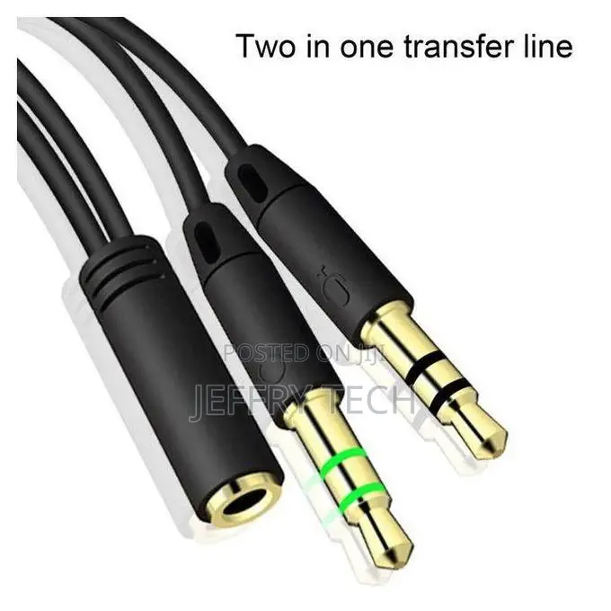 Headphone Splitter Earphone Adapter Audio 3.5mm Female-Black
