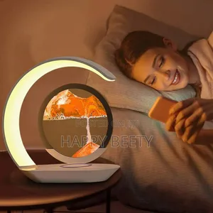 *Night Light 3d Moving Sand Art Liquid Hourglass Led Lamp