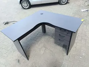 Gray L Shaped Office Desk