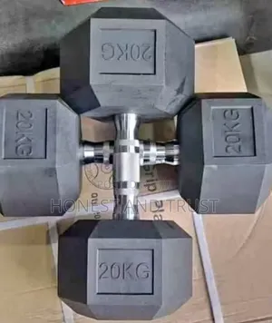 Hexagonal Dumbbells Rubber Coated 20kg Pair