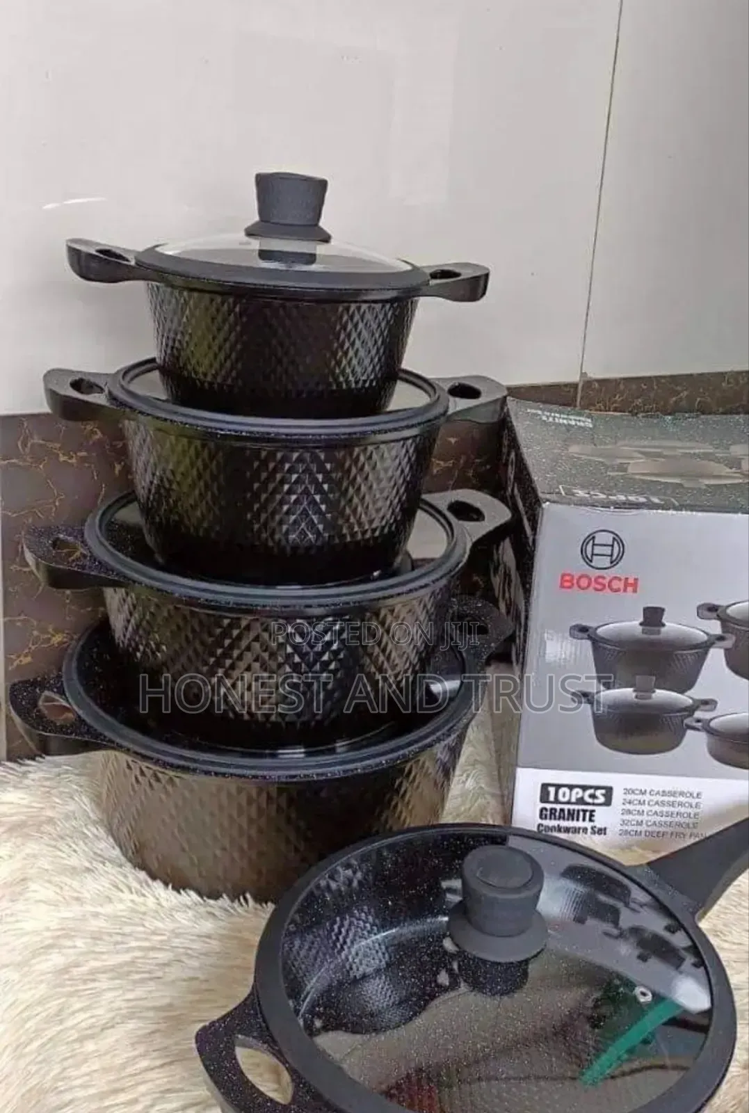 Bosch 11pcs Granite Cookware Set With Silicone Lid Non Stick