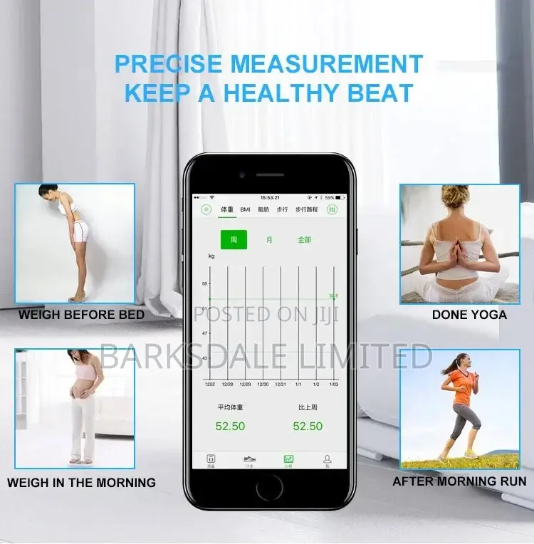 Rechargeable Bathroom Scale Smart Ios Android App