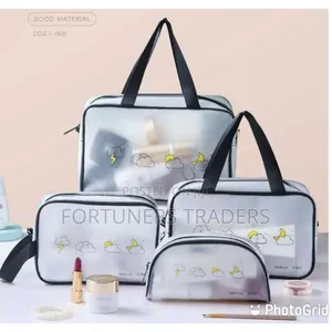 *Women 4pc Set Transparent Necessary Cosmetic Bag*