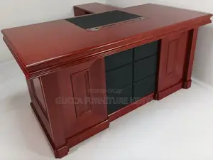 Office Tables:160cm Wood Veneer Mahogany Executive Desk