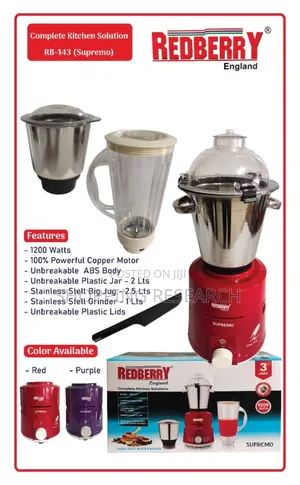 Blender Redberry 3 In 1 From India/England