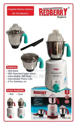 Stainless Steel Blender 3 In 1 Redberry : England/India