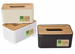 Unique Plastic Serviette Box With Bamboo Lid