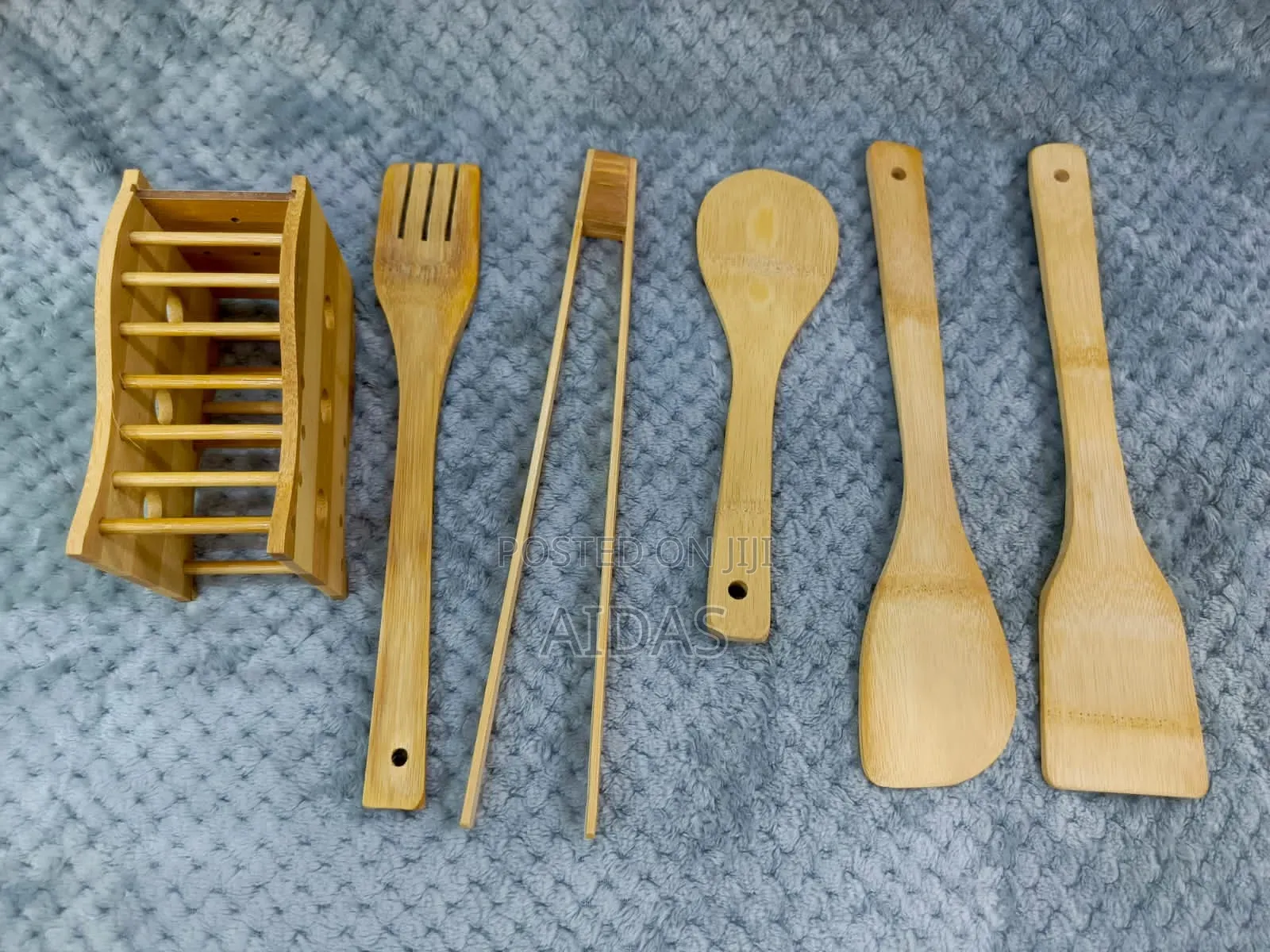 6 PCS Square Holder Bamboo Mwiko Set
