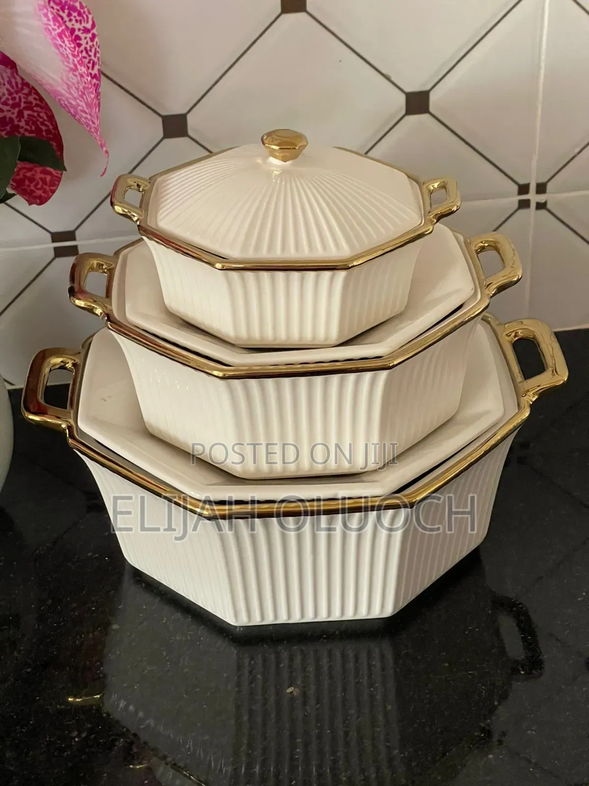 Ridged Serving Dishes Set