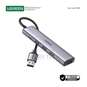 Ugreen Usb 3.0 to 4- Port Usb 3.0 Hub, With Type-C Power Por