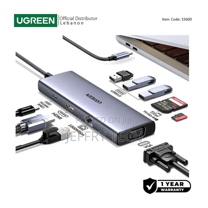 Ugreen 9-in-1 Usb-C Hub Docking Station Hdmi + 3xusb + Sd