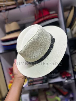 Cream White Men's -Straw Hats-Kes 800