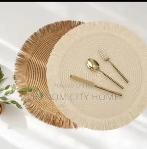 6pcs Round Jute Table Mats Available