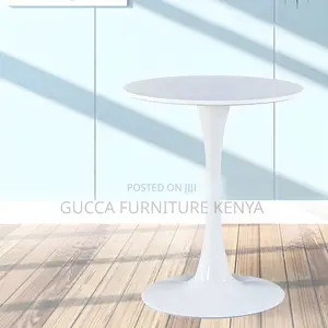 Dining Tables: Round Dining Table With Metal Pedestal White