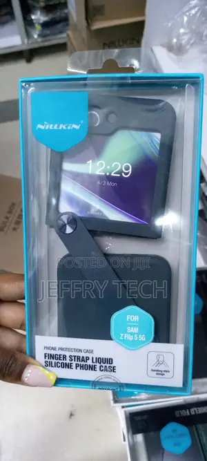 Nillkin Samsung Galaxy Z Flip 5 Case With Finger Strap- Blue
