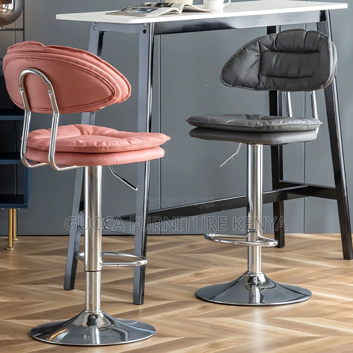 Home Chairs: Modern Rectangular Seat Bar Stool Adjustable