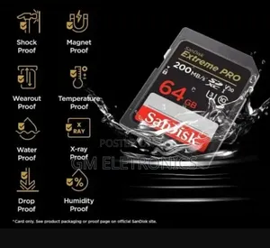 64gb 200mbps Extreme Pro Uhs-I SDXC Memory Card 200mb/S.