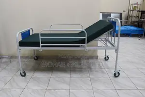 Hospital Bed With Mattress -With Side Rails, Castors and Manual Cranks