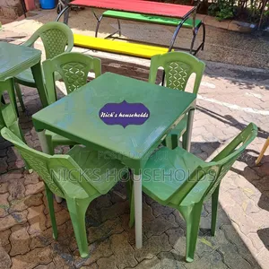 1 Plastic Table + Four Armless Plastic Chairs Set